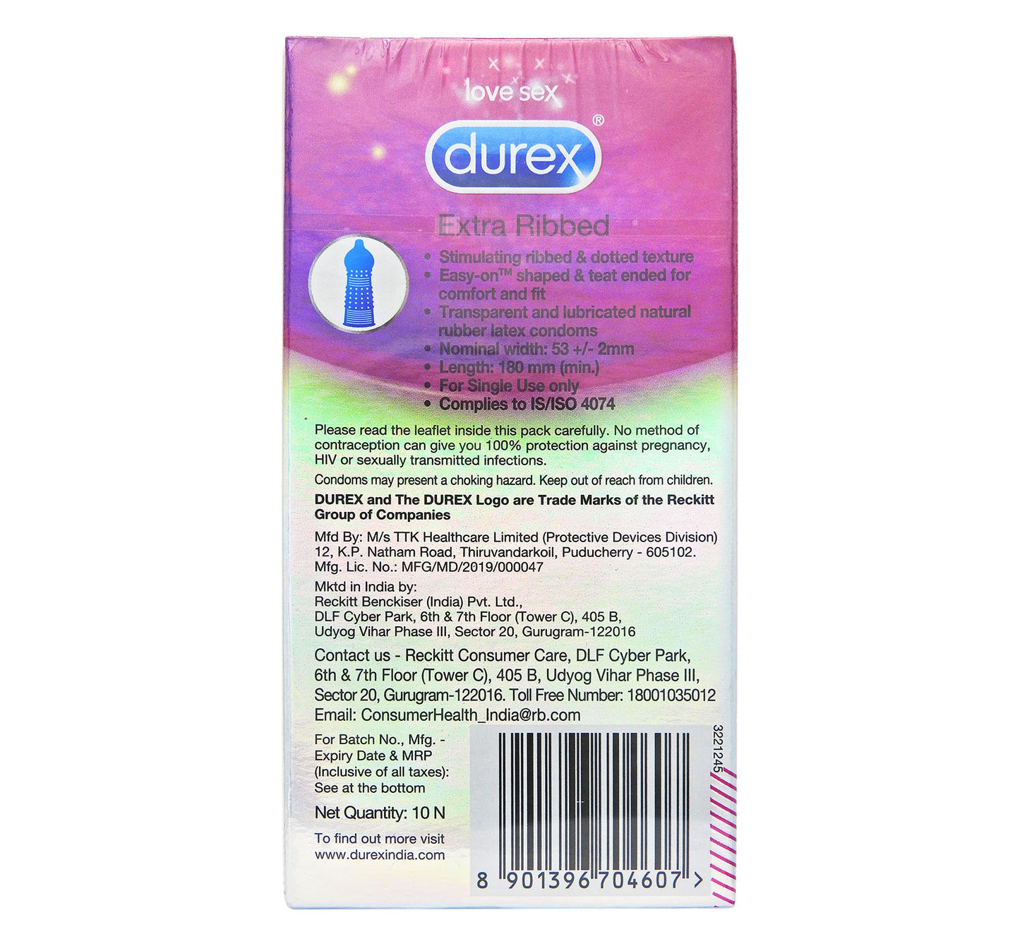 杜蕾斯 - Durex 多螺紋安全套 10個裝 #47186