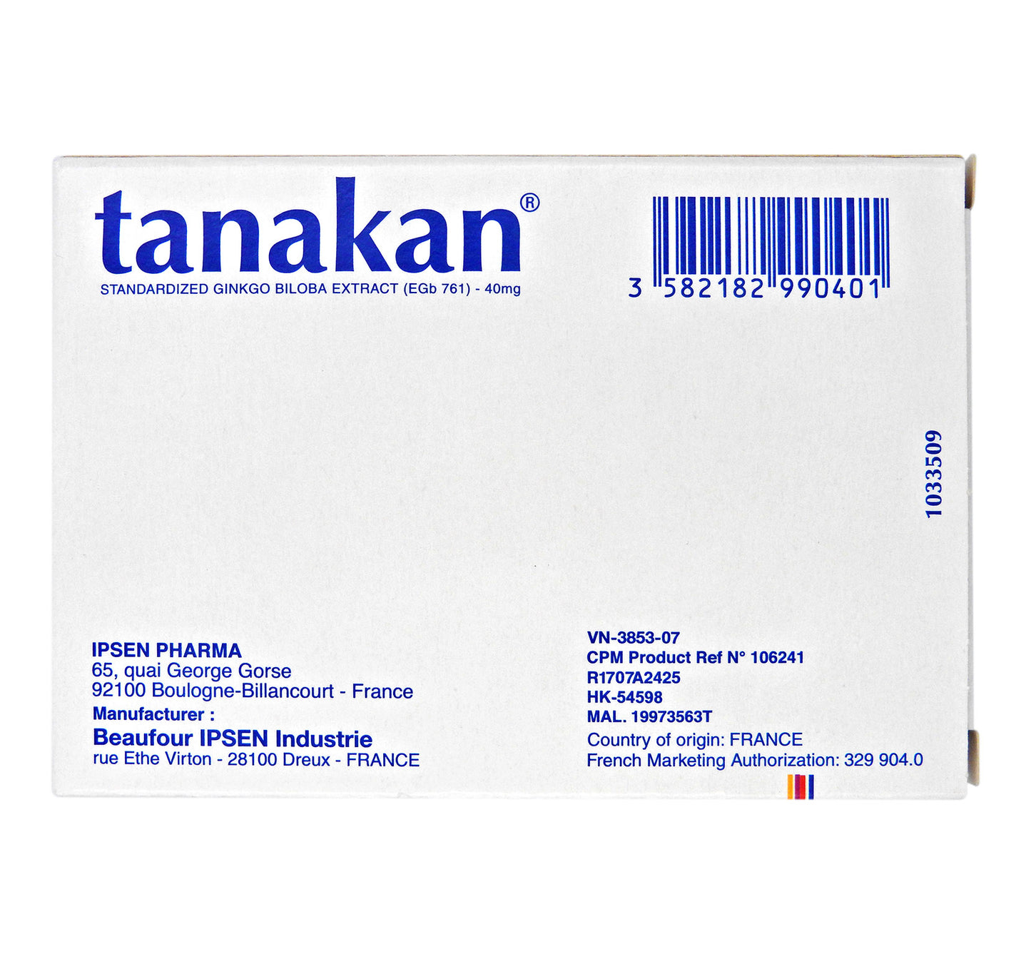 Tanakan - 達納康 銀杏精華(EGb 761) 40毫克; 30粒裝 HK-54598 #3280