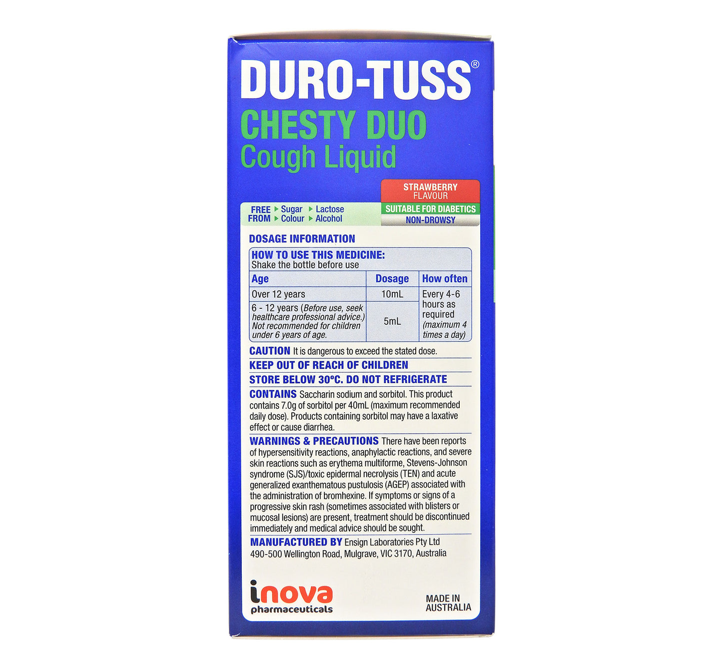DURO TUSS - 咳樂治 雙效化痰咳水 <士多啤梨味> 200mL #58014