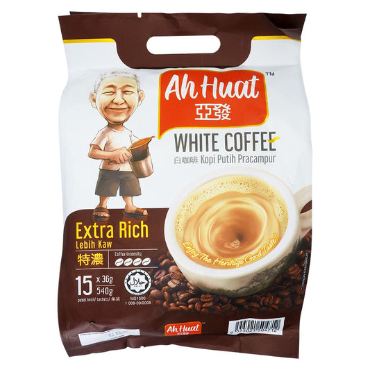 亞發 - Ah Huat 白咖啡 (加倍特濃) 15包 x 36克 (540克) [平行進口] #23316
