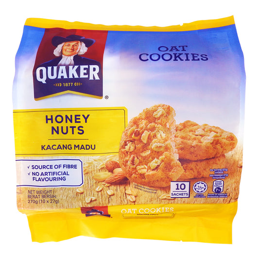 QUAKER 桂格 - 燕麥曲奇 蜜糖果仁 270g (大) (10x27g) [平行進口] #61031