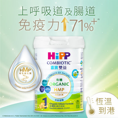 喜寶 - HiPP 1號有機雙益 HMP嬰兒配方奶粉 800克 <香港行貨> #45360