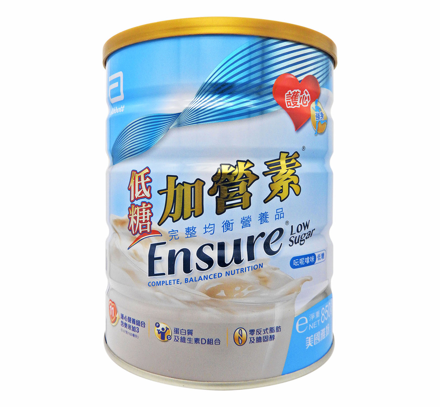 雅培 Ensure 低糖加營素 [雲呢嗱味] 850g <香港行貨> #30595
