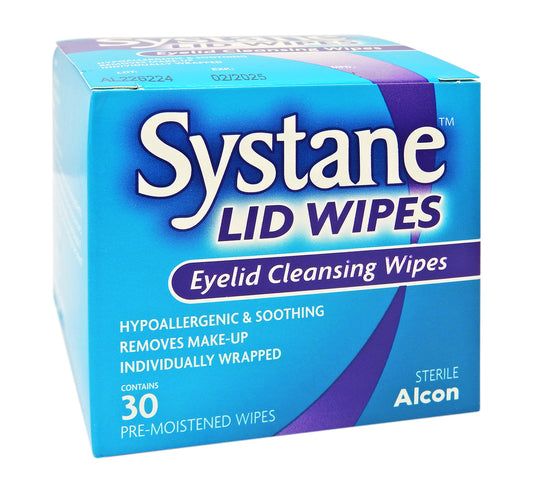 Alcon - 適然 Systane Lid Wipes 眼臉護理消毒濕紙巾 [30片獨立包裝] (平行進口) #58552