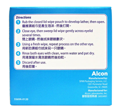 Alcon - 適然 眼臉護理消毒濕紙巾 30片獨立包裝 #25064